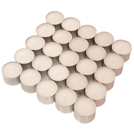 8 hour Tea lights Candles - White Long Lasting Tealights - Unscented - 3.8 x 2.3 CM, 8hr.