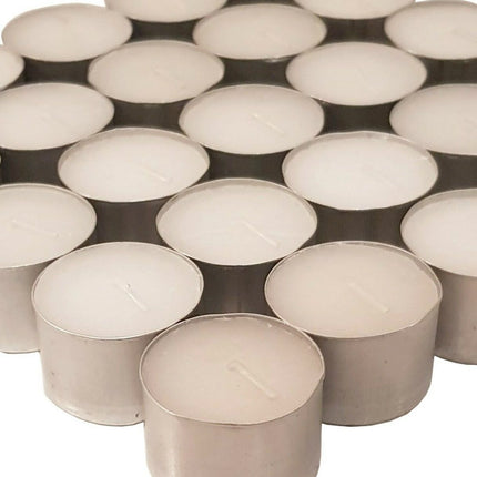 8 hour Tea lights Candles - White Long Lasting Tealights - Unscented - 3.8 x 2.3 CM, 8hr.
