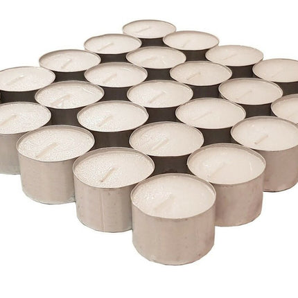 8 hour Tea lights Candles - White Long Lasting Tealights - Unscented - 3.8 x 2.3 CM, 8hr.