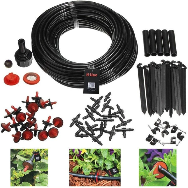23M MICRO IRRIGATION WATERING KIT AUTOMATIC GARDEN PLANT GREENHOUSE DRIP SYSTEM
