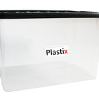 Quality Plastic Storage Boxes Clear Box With Black Lids Home Office Stackable UK 9