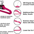NON SLIP FLOCKED COAT CLOTHES HANGERS VELVET TROUSER HANGING SPACE SAVING 2