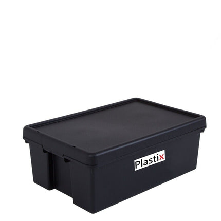 STRONG BAM HEAVY DUTY PLASTIC STORAGE BOX BOXES WITH LIDS RECYCLED UPCYCLED