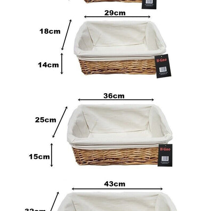 WICKER WILLOW STORAGE BASKETS LINING EASTER GIFT MAKE YOUR OWN HAMPER LARGE