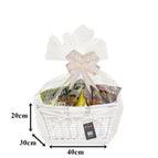 MAKE YOUR OWN HAMPER WICKER WINE BASKET CELLOPHANE WOOD WOOL BOW XMAS GIFT SET 7