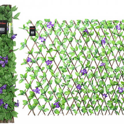 Artificial Leaf Trellis Expanding Screening Privacy Hedge Garden Balcony Fence