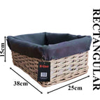 Wicker Storage Basket Set W Lining & Lid Bathroom Washing Laundry Hamper 5