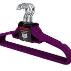 NON SLIP FLOCKED COAT CLOTHES HANGERS VELVET TROUSER HANGING SPACE SAVING 8