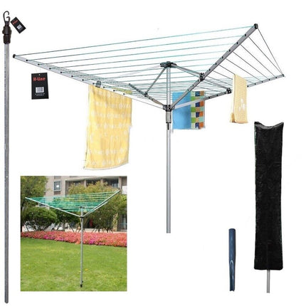 3 ARM / 4 ARM OUTDOOR ROTARY AIRER FOLDING DRYER / TELESCOPIC WASHING LINE PROP