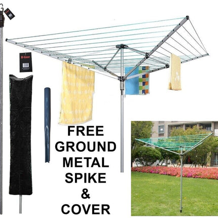 3 ARM / 4 ARM OUTDOOR ROTARY AIRER FOLDING DRYER / TELESCOPIC WASHING LINE PROP