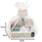 MAKE YOUR OWN HAMPER WICKER WINE BASKET CELLOPHANE WOOD WOOL BOW XMAS GIFT SET 23