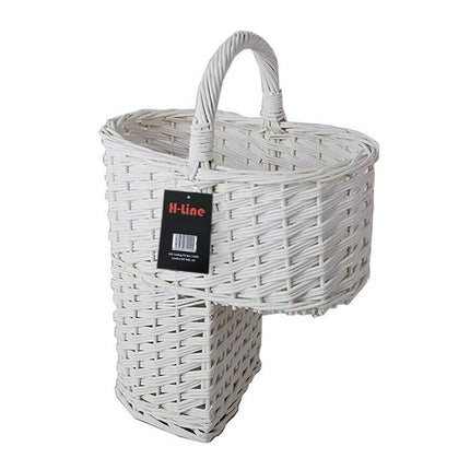 Oval Wicker Stair Step Storage Basket With Carry Handle Tidy Organiser Gift