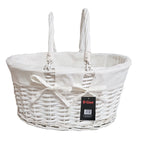 TRADITIONAL SHOPPING BASKET FOLDING HANDLES PICNIC STORAGE WICKER WEAVE BOX 5