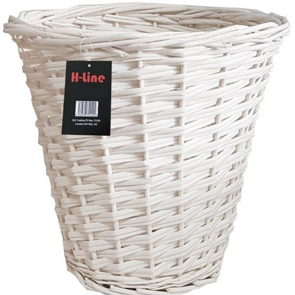 WICKER WILLOW BASKET STORAGE BIN WASTE PAPER BASKET BATHROOM COUNTRY STYLE BIN