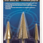 3PCS HSS Step Drill Bit Cone Titanium Coat Bit Set Hole Cutter 4-12 / 20 /32mm