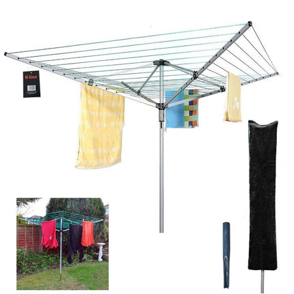 3 ARM / 4 ARM OUTDOOR ROTARY AIRER FOLDING DRYER / TELESCOPIC WASHING LINE PROP