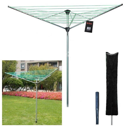3 ARM / 4 ARM OUTDOOR ROTARY AIRER FOLDING DRYER / TELESCOPIC WASHING LINE PROP