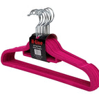 NON SLIP FLOCKED COAT CLOTHES HANGERS VELVET TROUSER HANGING SPACE SAVING 7