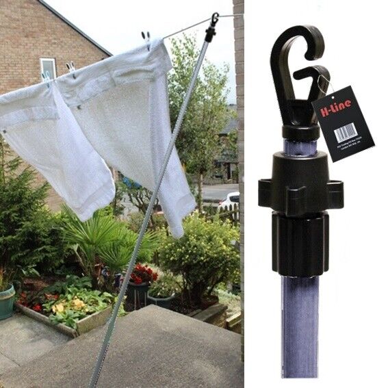 2 x Heavy Duty Line Props Washing Line Extending Clothes Pole Support Jiffey