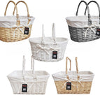 TRADITIONAL SHOPPING BASKET FOLDING HANDLES PICNIC STORAGE WICKER WEAVE BOX 1