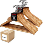 Clothes Wood Hanger Set - 20 Wooden Coat Hangers with Trouser Bar 1
