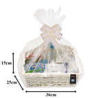 MAKE YOUR OWN HAMPER WICKER WINE BASKET CELLOPHANE WOOD WOOL BOW XMAS GIFT SET 20