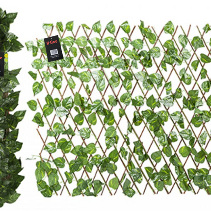 Artificial Leaf Trellis Expanding Screening Privacy Hedge Garden Balcony Fence