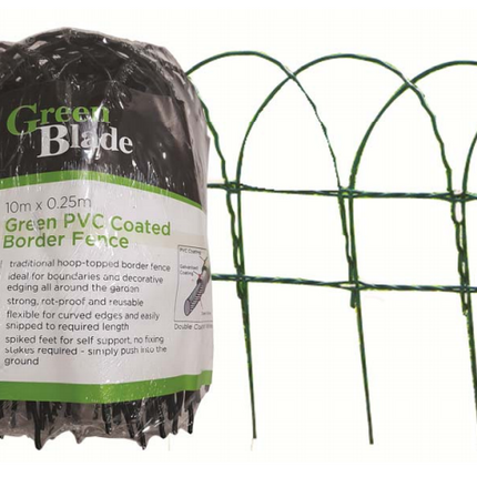 Green PVC Plastic Coated Garden Border Fence Lawn Path Edging Wire Mesh Fence