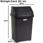 Plastic Swing Top Bin Waste 30l Or 50l Rubbish Dust Home Kitchen Office 6