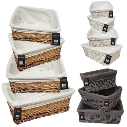 WICKER WILLOW STORAGE BASKETS LINING EASTER GIFT MAKE YOUR OWN HAMPER LARGE