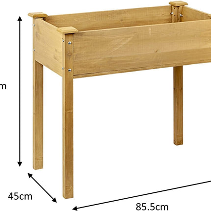 Large Raised Wooden Planter Flower Herbs Vegetables Grow Box Bed Kitchen Garden