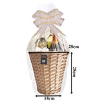 MAKE YOUR OWN HAMPER WICKER WINE BASKET CELLOPHANE WOOD WOOL BOW XMAS GIFT SET 11