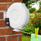 12m Retractable Clothes Reel Single Double Washing Line Wall Mounted Outdoor 1