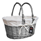 TRADITIONAL SHOPPING BASKET FOLDING HANDLES PICNIC STORAGE WICKER WEAVE BOX 6