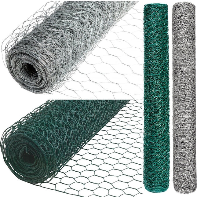 Galvanised/ Plastic Coated Chicken Wire Netting Mesh Net Fence Rabbit Aviary Pet