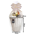MAKE YOUR OWN HAMPER WICKER WINE BASKET CELLOPHANE WOOD WOOL BOW XMAS GIFT SET 10