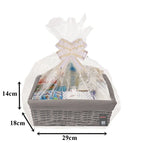 MAKE YOUR OWN HAMPER WICKER WINE BASKET CELLOPHANE WOOD WOOL BOW XMAS GIFT SET 19