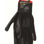 2/ 6 / 12 Pairs Black Non Slip Nitrile Coated Work Gloves Builders Gardening Diy