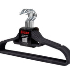 NON SLIP FLOCKED COAT CLOTHES HANGERS VELVET TROUSER HANGING SPACE SAVING 5