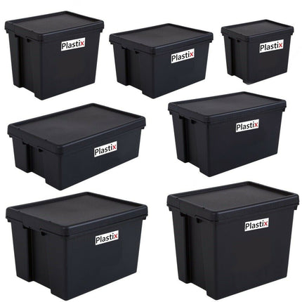STRONG BAM HEAVY DUTY PLASTIC STORAGE BOX BOXES WITH LIDS RECYCLED UPCYCLED