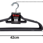 NON SLIP FLOCKED COAT CLOTHES HANGERS VELVET TROUSER HANGING SPACE SAVING 3