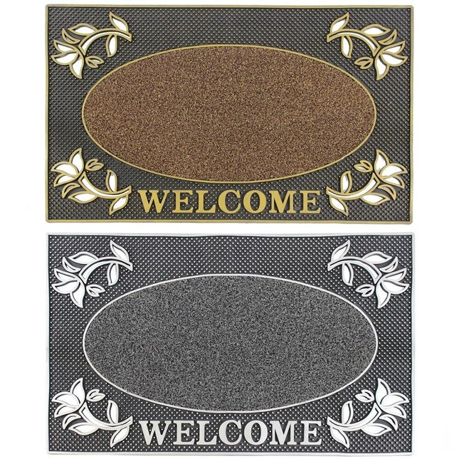 Welcome Non Slip Coir & Rubber Door Mat Doormats Indoor Outdoor Garden Home Mats