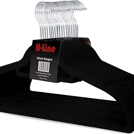 NON SLIP FLOCKED COAT CLOTHES HANGERS VELVET TROUSER HANGING SPACE SAVING