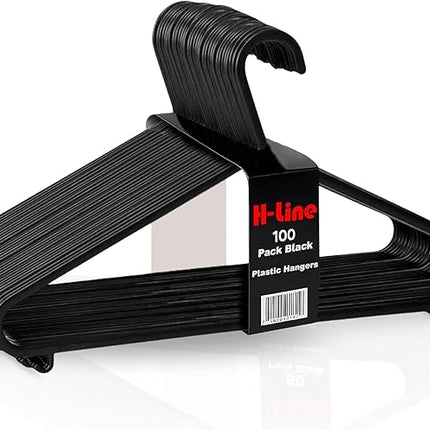 Adult Black Coat Hangers Hanger Coathanger Strong Plastic Clothes Trousers