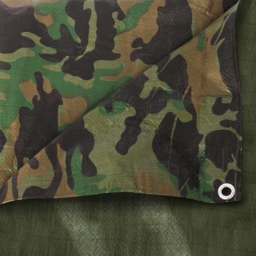 Strong Waterproof Tarpaulin with Eyelets - Camouflage
