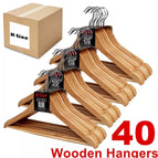 Clothes Wood Hanger Set - 20 Wooden Coat Hangers with Trouser Bar 5