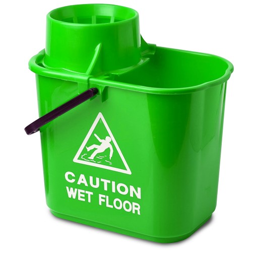 15L Professional Mop Bucket with Wringer Green - 97% Recycled Plastic