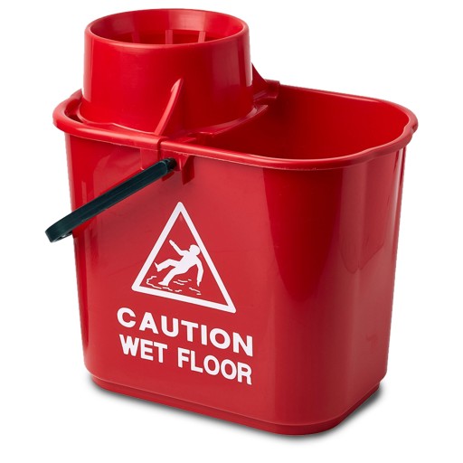 15L Professional Mop Bucket with Wringer Red - 97% Recycled Plastic