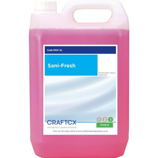 Craftex Sanifresh Sanitiser Fluid Carpet Deodoriser Sani Fresh