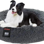 H-LINE Pet Dog Puppy Bed Donut Soft Fluffy Round Long Plush Cat Beds for Calming Washable (Pink, XL - 80cm) 20
